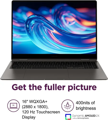 Miniatura 4 de Samsung Galaxy Book3 Pro 360 2-in-1 Laptop (16" 3K Touchscreen, Intel 12-Core i7-1360P, 16GB RAM, 512GB SSD, S Pen), AMOLED,Business, Creator
