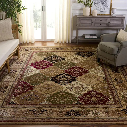 Miniatura 16 de SAFAVIEH Lyndhurst Collection LNH221C - Alfombra cuadrada de 8 pies multicolor / beige tradicional oriental, no desprende pelusa, para sala