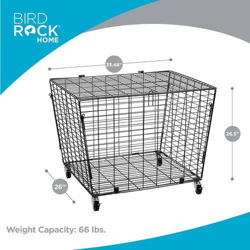 Miniatura 4 de BIRDROCK HOME Organizador de cesta de pelotas deportivas con ruedas y ruedas resistentes, ideal para baloncesto, fútbol, béisbol, armario