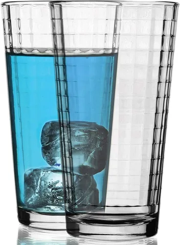 Miniatura 8 de Circleware 40170 Cosmo - Juego de 4 vasos altos de base pesada, vasos para bebidas de té helado, cristalería para agua, jugo, cerveza y decoración