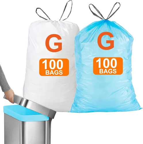 200 unidades para Code G Azul y Blanco Compatible con SimpIehuman Code G 8-9 galones 1.2 mil de grosor resistente con cordón reforzado, resistente a