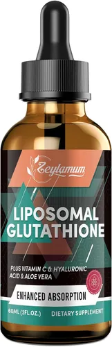 Gotas líquidas de glutatión liposomal de 2000 MG, ultra alta absorción, desintoxicación natural, sistema inmunológico y apoyo de la piel*,