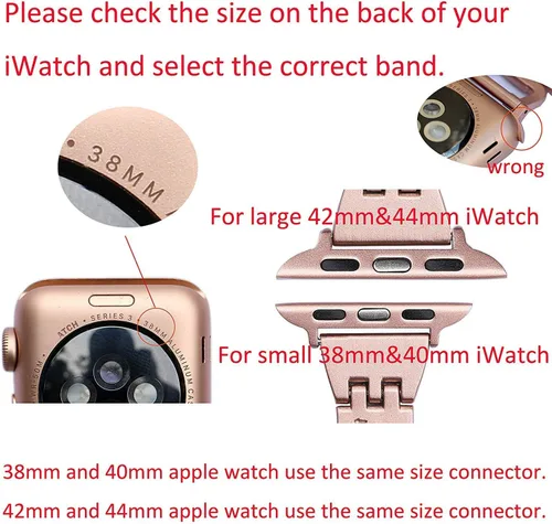 Miniatura 7 de Secbolt Correas compatibles con Apple Watch Band de 1.496 pulgadas, 1.575 pulgadas, 1.614 pulgadas, 1.654 pulgadas, 1.732 pulgadas, 1.772 pulgadas