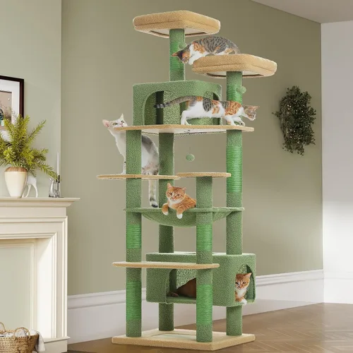 Miniatura 19 de PAWZ Road Árbol grande para gatos, torre para gatos de 72 pulgadas para gatos grandes, condominio para gatos con postes rascadores y almohadillas