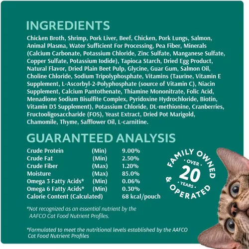 Miniatura 5 de Optimeal Bolsas de comida húmeda para gatos sin granos, camarones y salmón en salsa sabrosa, bocados tiernos ricos en proteínas y humedad, comida