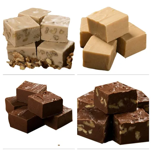 Miniatura 7 de Fudge de chocolate con caramelo y pecanas de Betsy's Fancy Fudge, 1 libra en 4 piezas envueltas, sin gluten, ideal para regalos, hecho a mano