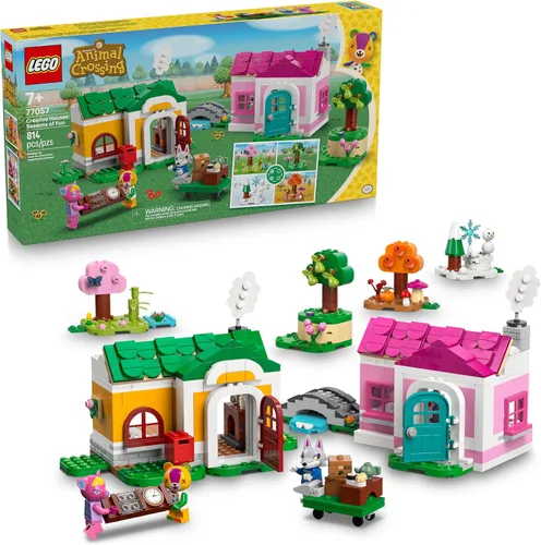 LEGO Animal Crossing Creative Houses: Seasons of Fun - Juego de simulación para niñas y niños, a partir de 7 años, crea 2 casas con 1 juego de