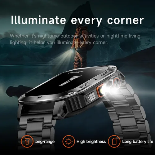 Miniatura 3 de Yihou Relojes inteligentes para hombres, relojes militares, monitor de salud con monitor de frecuencia cardíaca, rastreador de sueño, reloj silicona