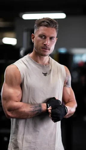 Miniatura 2 de Fitgriff® Guantes de entrenamiento (acolchados) para hombres y mujeres, guantes de gimnasio sin dedos para levantamiento de pesas, entrenamiento