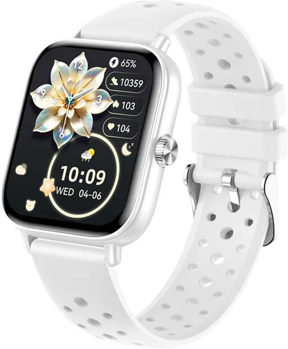 Miniatura 11 de Reloj inteligente para mujeres y hombres, reloj inteligente con pantalla táctil HD de 1.83 pulgadas con llamadas Bluetooth, hacer llamadas, Blanco