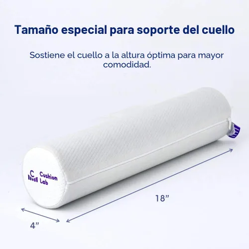 Miniatura 5 de C CUSHION LAB Almohada Cilíndrica para Alivio del Cuello - Espuma Viscoelástica Extra Densa Cilindro Redondo Refuerzo para Soporte Cervical