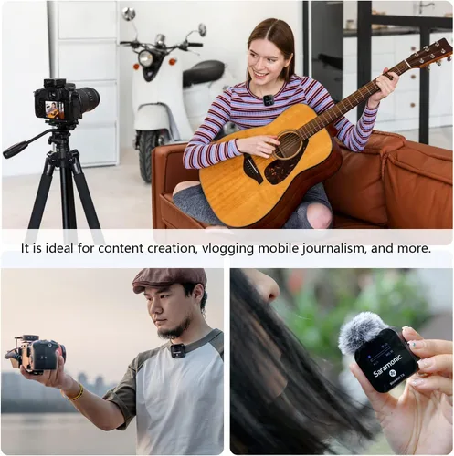Miniatura 2 de Saramonic Blink900 B1 Sistema de micrófono inalámbrico Lavalier y alcance inalámbrico de 656 pies y pantalla OLED para cámara réflex digital Canon