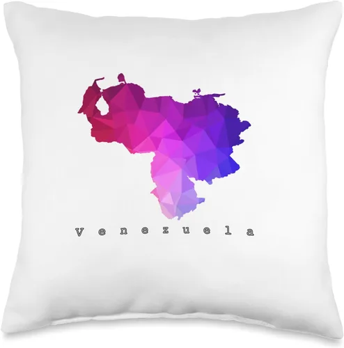 FranelasCSS Franela Venezuela FranelasCSS: Mapa Venezuela Low Poli Franela Venezolana, 16 x 16 pulgadas, multicolor