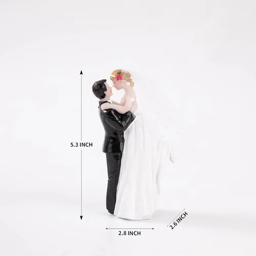Miniatura 4 de Adornos Modernos para Pasteles de Boda de Novia y Novio Figurina Hecha a Mano para Decoración, Adorno Rústico para Pastel para Boda, Divertida