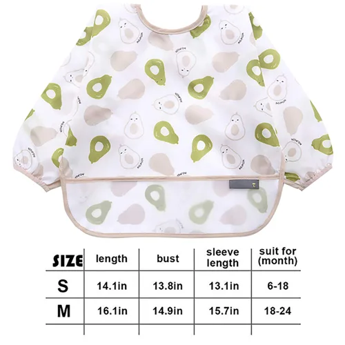 Miniatura 4 de Baberos con mangas para bebés de 6 a 42 meses impermeables y sin manchas para comer y pintar. JNINTH Palta