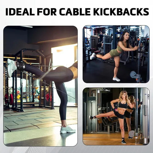 Miniatura 7 de Correa de tobillo para accesorios de máquina de cable Tobillera de gimnasio para patadas, entrenamientos de glúteos, extensiones de piernas