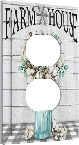 Miniatura 72 de Placa de pared decorativa con hojas de palmera tropicales de oro blanco, hoja de plátano, doble interruptor de luz de palanca decorativa, placa