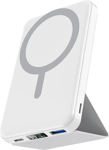 Miniatura 10 de podoru para Magsafe Paquete de baterías, banco de energía magnético plegable de 10000 mAh con cable USB-C, pantalla LED de 22.5 W PD de carga