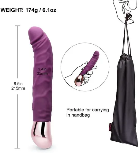 Miniatura 5 de Vibrador realista recargable para mujeres, estimulación del punto G y del clítoris con 10 modos de vibración, juguete sexual para adultos
