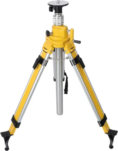 Miniatura 9 de Trípode de topografía, trípode de levantamiento de aluminio con abrazadera rápida de cabeza plana de 11 roscas de 5/8 pulgadas para estación total