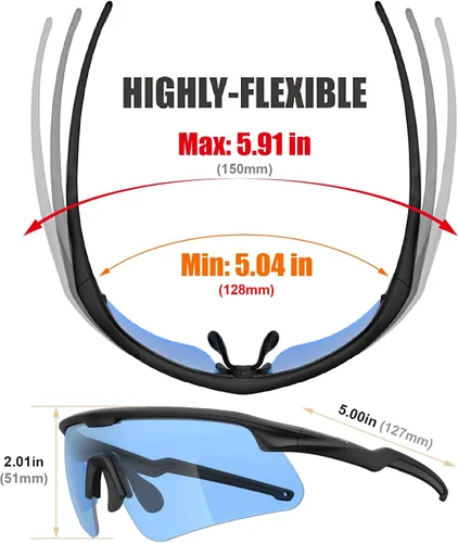Miniatura 4 de HTS HUNTERSKY Gafas de Protección Ocular Antiniebla Deportivas de Seguridad para Mujeres y Hombres para Correr, Ciclismo, Conducción, Pickleball