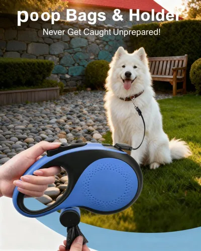 Miniatura 6 de Correa retráctil resistente de 26 pies para perros grandes de hasta 110 libras, nailon a prueba de mordidas, sin enredos de 360°, bloqueo de freno