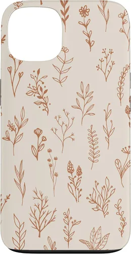 Miniatura 7 de Cute Beige Brown Wildflower Aesthetic Flower Pattern Case for iPhone 17