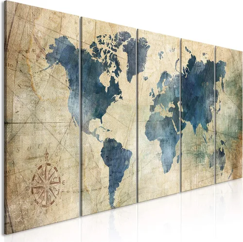 Miniatura 12 de artgeist Lienzo decorativo para pared, mapa del mundo, 40 x 16 pulgadas, 5 unidades, decoración del hogar, enmarcado, estirado, foto, pintura
