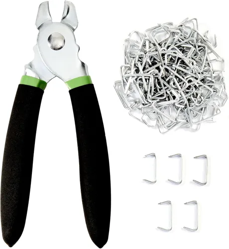 Miniatura 9 de Kit de Alicates para Anillos de Cerdo con 500 Piezas de Anillos de Cerdo de Acero Galvanizado de 3/4", Kit de Alicates Rectos para Anillos de Cerdo