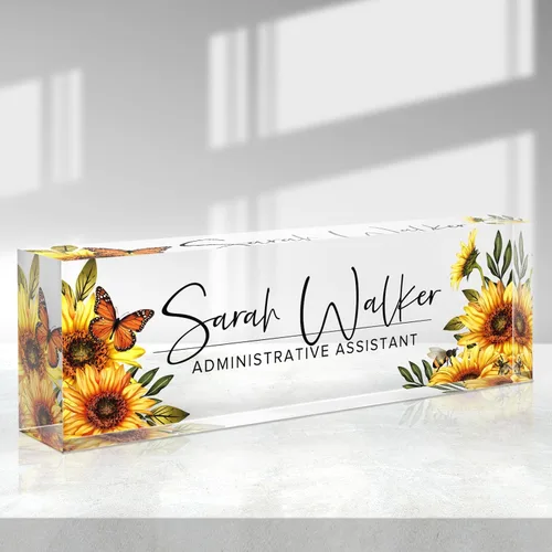 Miniatura 35 de Placa de nombre personalizada, placa de nombre de escritorio personalizada, accesorios de oficina de acrílico, regalos de agradecimiento
