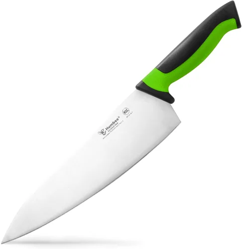 Cuchillo de chef de 10 pulgadas, hoja de acero inoxidable de alto carbono certificada NSF – Mango ergonómico codificado por colores, cuchillo de