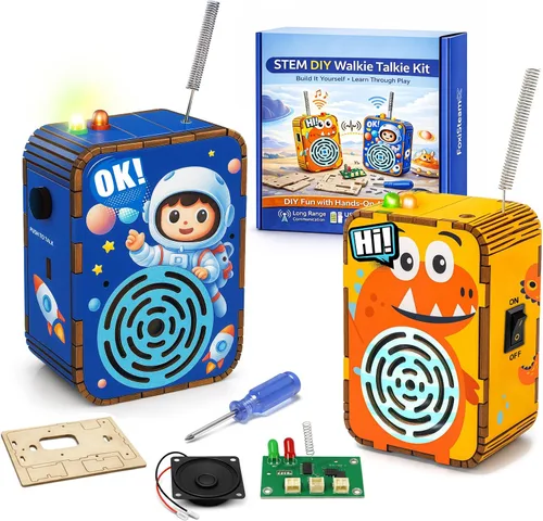 Juguetes STEM para niños de 5 a 12 años, kit de construcción de Walkie Talkie DIY para jugar al aire libre, kits de ciencia para niños de 8 a 10 8 a
