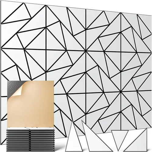 Miniatura 11 de 12 paneles acústicos autoadhesivos, paneles de espuma a prueba de sonido de 12 x 10 x 0.4 pulgadas para paredes, paneles de pared hexagonales Negro
