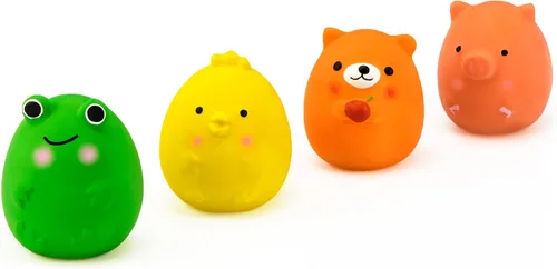 Miniatura 3 de CHIWAVA 4 piezas de 2.4 pulgadas de látex chirriante de juguete divertido de animales conjuntos de animales para mascotas juego interactivo