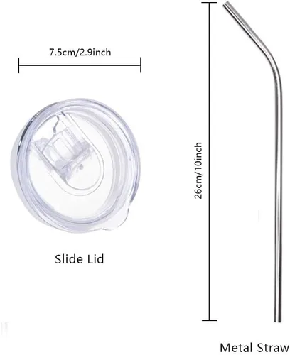 Miniatura 4 de PYD Life Paquete de 10 Vasos Tumblers de Sublimación a Granel en Blanco de 20 OZ Delgados Blancos de Acero Inoxidable con Pajita y Tapa para Taza