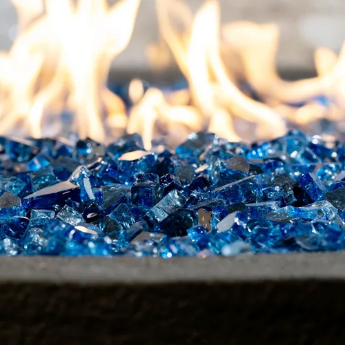 Miniatura 10 de MSI Cristal de fuego azul zafiro, rocas de vidrio templado reflectante de brillo de 1/4 de pulgada de alto para chimenea de propano o gas natural