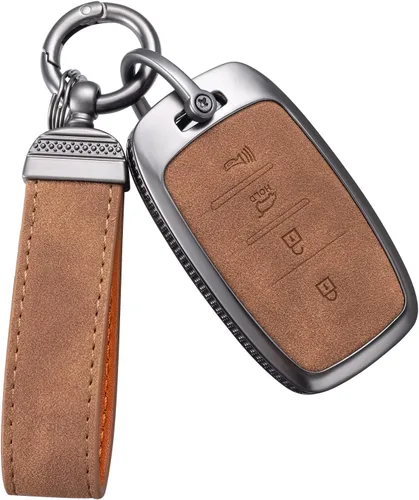 YO&YOYE Compatible con Kia - Funda de piel para llavero con llavero protector para llave Kia Forte Koup NIRO Optima Rio Sorento Soul Sportage, color