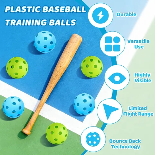 Miniatura 4 de Mototo 12/30/60 Pelotas de béisbol de práctica para golpear, pelotas de béisbol suaves de plástico de 2.8 pulgadas para práctica, pelota suave
