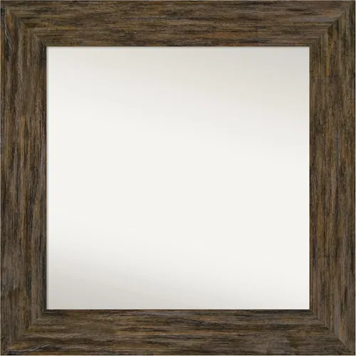 Miniatura 54 de Amanti Art Espejo personalizado, espejo de baño marrón Fencepost, espejo de pared o espejo de tocador de baño sobre el fregadero (27 x 27 pulgadas)