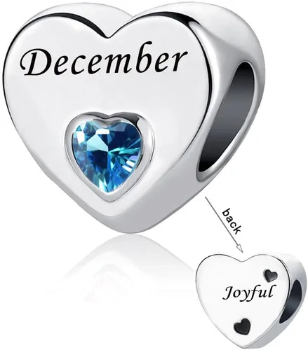 Enero-Diciembre 12 Meses Colores Piedra natal Cristal Feliz Cumpleaños Encantos de Corazón Para Pulseras de Abalorios Collar
