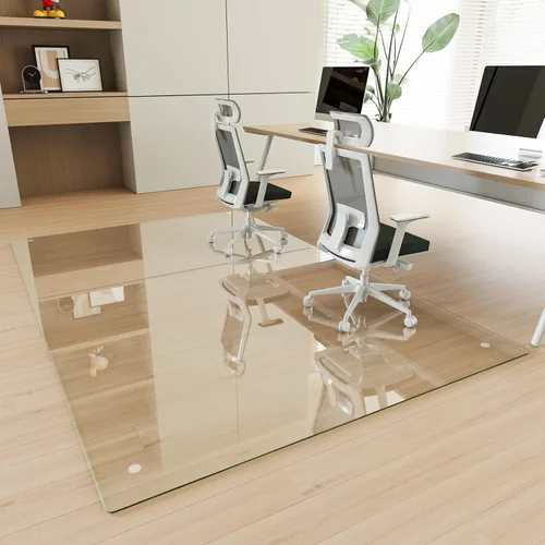 Miniatura 19 de [Vidrio templado] Tapete para silla de vidrio de 40 x 80 pulgadas, tapete para silla de oficina de 1/5 pulgadas de grosor para alfombra o suelo