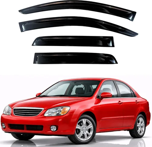 Miniatura 324 de KPY Visor de ventana compatible con Hyundai Tucson 2021-2025, 4 piezas de deflector de ventilación para ventana lateral, estilo Mugen, protector