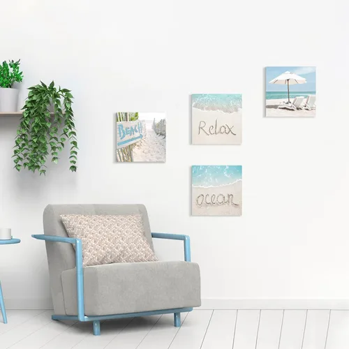 Miniatura 5 de the stream design Lienzo decorativo para pared de playa oceánica: imagen costera impresión de paisaje marino de verano, obra de arte relajante