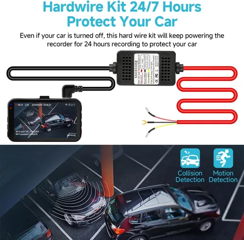 Miniatura 6 de Kit de cable duro para cámara de salpicadero, kit de cable duro para cámara tipo C de 3 conductores, kit de cable duro USB-C de 12V-24V a 5V