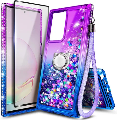 Miniatura 12 de NGB Diseñada para funda Samsung Galaxy Note 10+ (Plus), Rosa/Aguamarina Funda con Purpurina Líquida Brillante Linda para Mujeres Niñas Niños