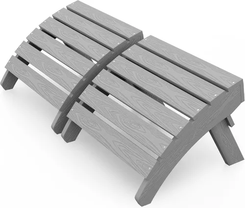 Miniatura 20 de MXIMU Taburete otomano plegable Adirondack para exteriores: Taburete de plástico HIPS para patio, fácil montaje, reposapiés para todo tipo de clima