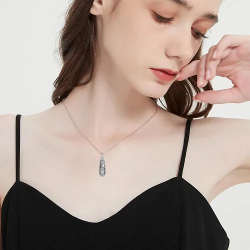 Miniatura 144 de Collar con colgante de urna de cenizas de cremación y árbol de la vida para mujer, plata de ley US1
