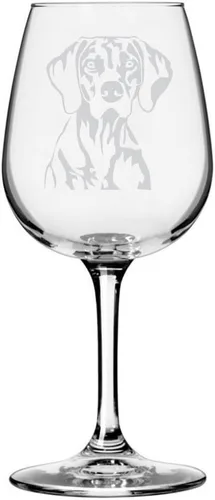 Miniatura 434 de Copa de vino de 12.75 onzas con diseño de perro grabado