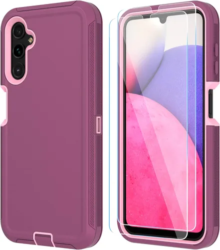 ONOLA Funda compatible con Samsung Galaxy A14 5G con protector de pantalla HD, resistente a los golpes y a las caídas de servicio pesado, funda de 3