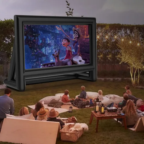 Miniatura 8 de Estgora Pantalla de cine inflable de 24 pies, pantalla de proyector inflable para exteriores, pantalla de proyector inflable con soplador de aire